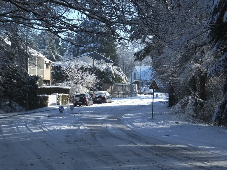 L'entrée du Bois Raguenet un jour de neige.